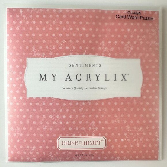 My Acrylix Sentiments Card Word Puzzle Stamps C1494 CTMH - Picture 2 of 2